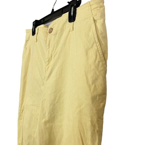 Ann Taylor Loft The Slim Yellow Khaki Stretch Cotton Flat Front Pants Womens 14 - Picture 8 of 16